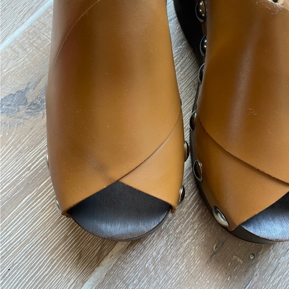 Ganni Brown Open Toe Studded Clog - Leather - Picture 8 of 13